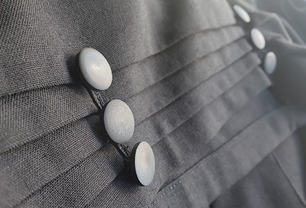 Close up of a court robe. 